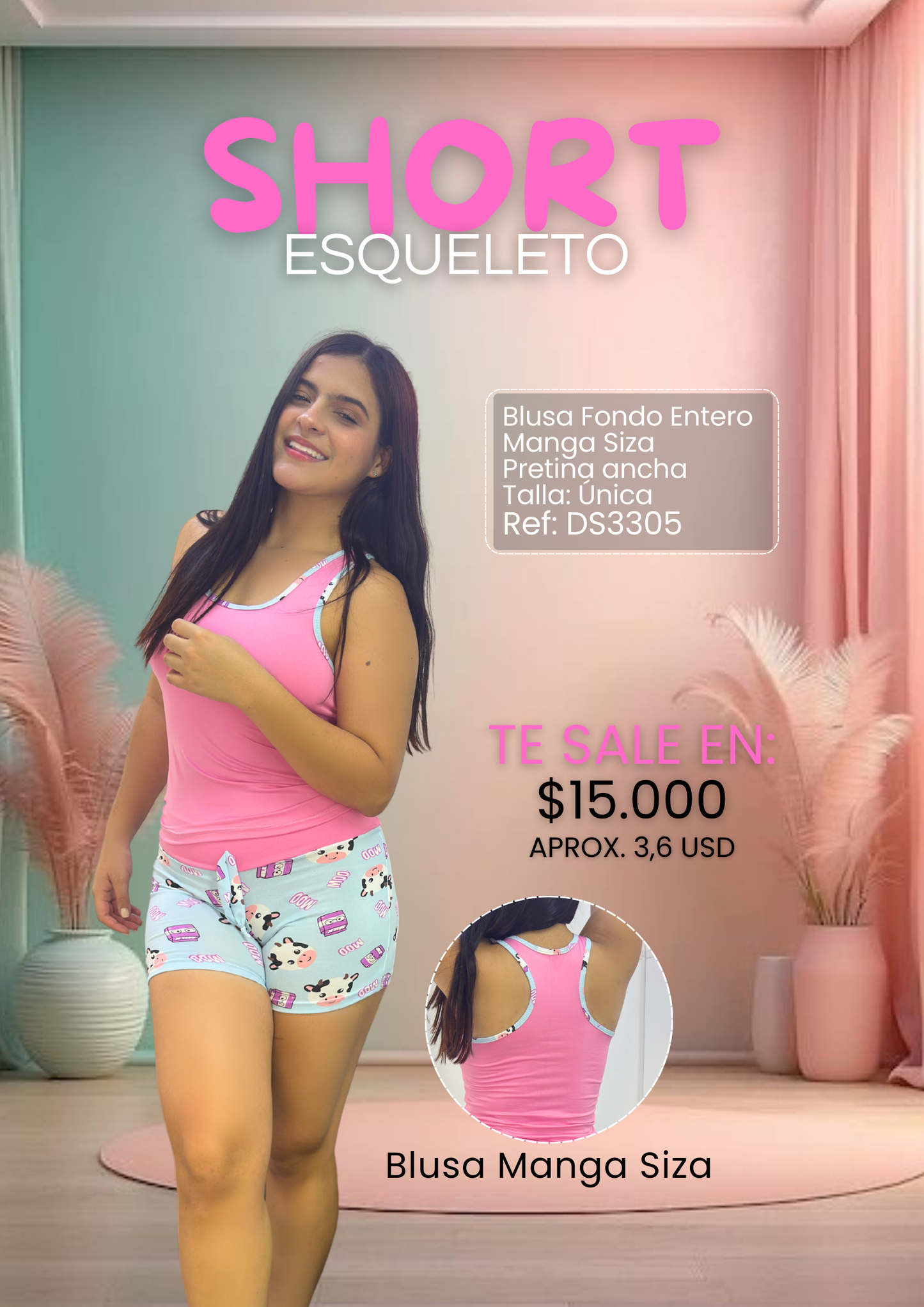 SHORT Y BLUSA ESQUELETO U