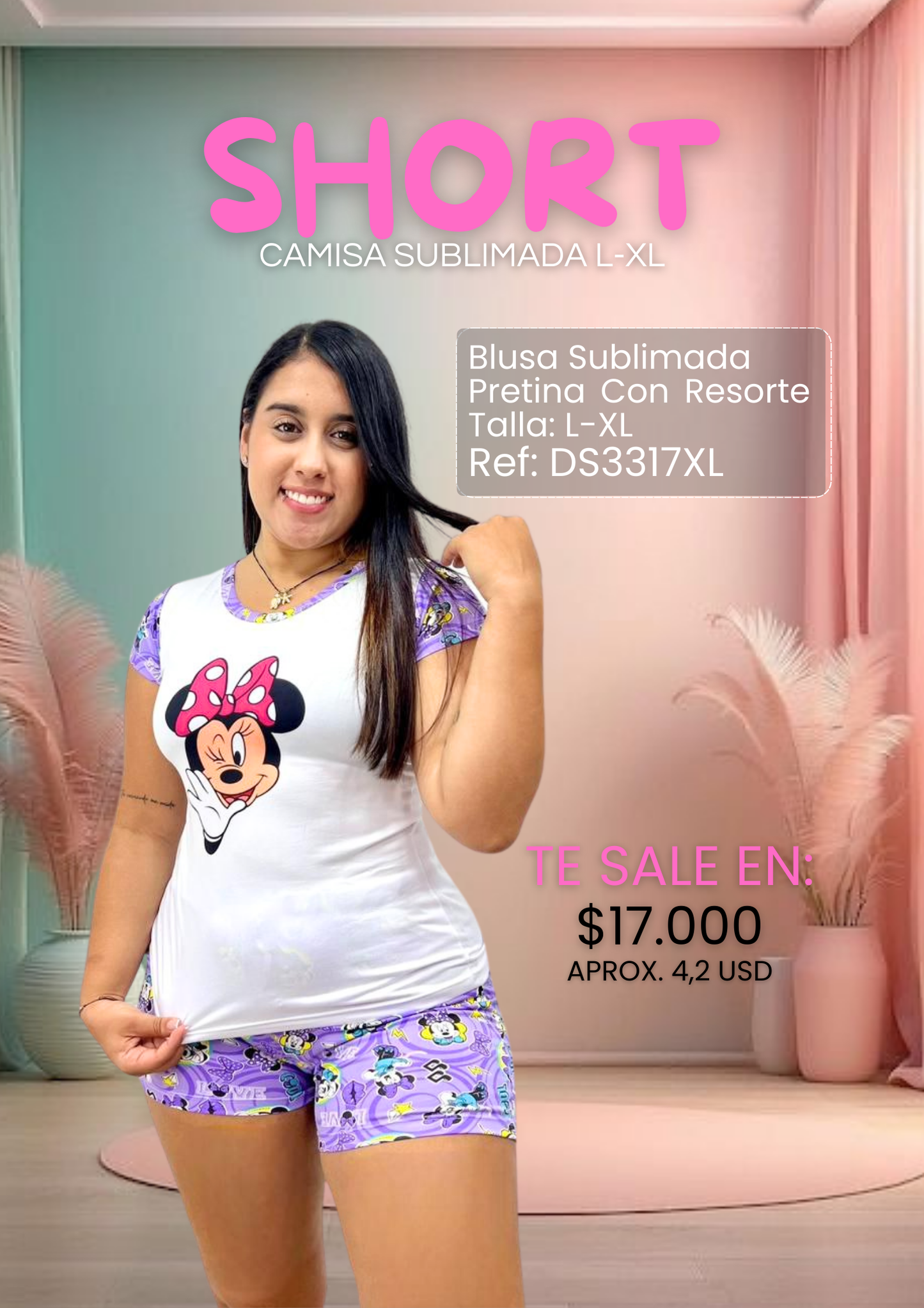 SHORT CAMISA SUBLIMADA L-XL