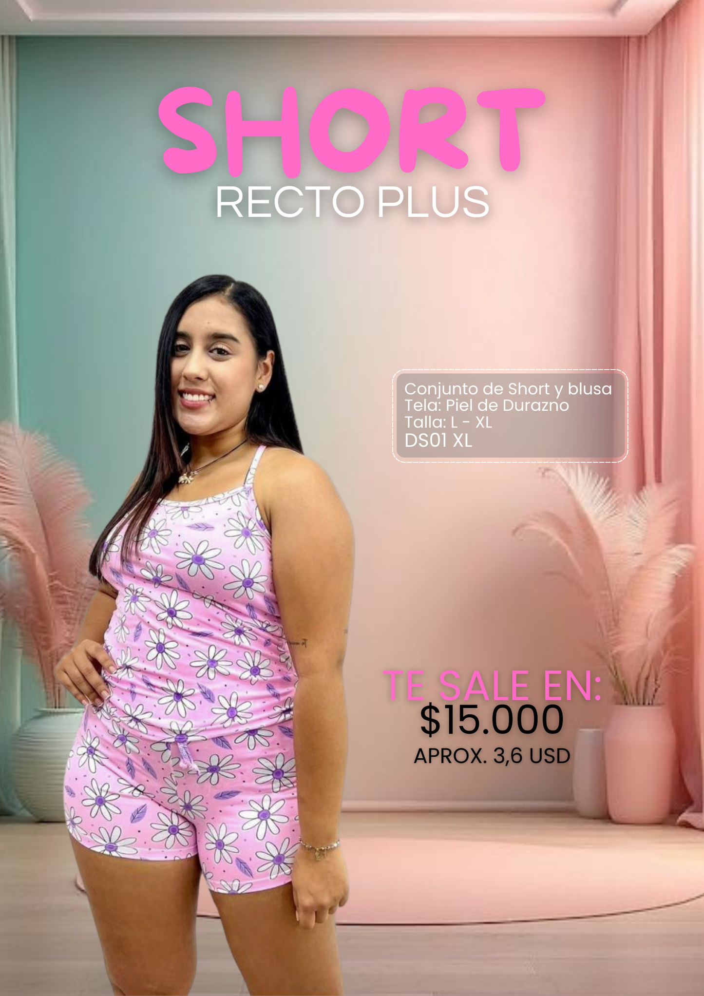 SHORT Y BLUSA RECTO PLUS
